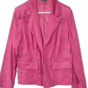 Courtnay Purple Stretch Blazer Size 14, Black Stitch Design, Long Sleeve.